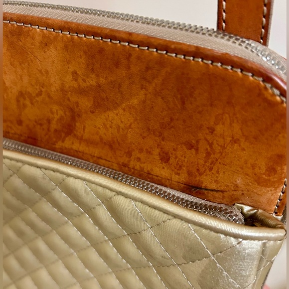 Consuela Candy Crush Quilted Metallic Champagne Slim Crossbody Bag Retired - Picture 10 of 16